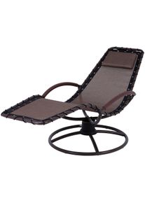 Gartenliege Garden Pleasure "Rhodos", grau (braun), Gartenliegen, Gartenliege, Stahl/Kunststoffgewebe