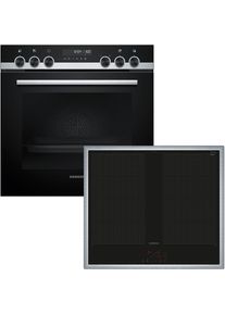 Siemens Elektro-Herd-Set "PQ521VA2ZM", Energieeffizienz: A+, schwarz (edelstahl, schwarz), Herdsets, activeClean, Elektro-Herd-Set