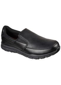 Berufsschuh Skechers "NAMPA-GROTON" Gr. 48,5, schwarz, 48,5, Lederimitat, Schuhe, Berufsschuh, Slipper f&uuml;r Gastronomie, Pflege, Krankenhaus mit Strecheins&auml;tzen