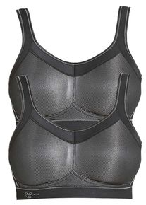 Sport-BH Anita "Sport BH momentum", Damen, Gr. 80, Cup H, schwarz (schwarz schwarz), Stoff, Obermaterial: 70% Polyester PES. 15% Polyamid PA. 15% Elasthan EL., BHs Sport-BH