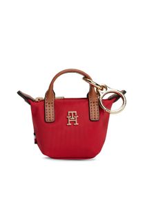 Schl&uuml;sselanh&auml;nger Tommy Hilfiger "TH CHARMS POPETTE NANO", Damen, rot, Leder, Nylon, Schl&uuml;sselanh&auml;nger Schl&uuml;sselanh&auml;nger, Taschen Charm, Bag Charm mit Anh&auml;nger f&uuml;r Einkaufchips