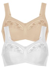 Entlastungs-BH Anita "Entlastungs BH Safina", Damen, Gr. 95, Cup D, bunt (wei&szlig; beige), Stoff, Obermaterial: 50% Polyamid PA. 25% Polyester PES. 10% Elasthan EL. 10% Viskose CV. 5% Baumwolle CO., BHs Entlastungs-BH