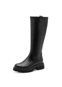 Stiefel Marco Tozzi, Damen, Gr. 41, Normalschaft, schwarz, Lederimitat, unifarben, Schuhe Stiefel, Blockabsatz, Langschaftstiefel mit praktischem Innenrei&szlig;verschluss