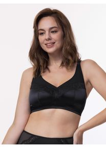 Minimizer-BH Dorina "Teagan", Damen, Gr. 85, Cup C, schwarz, Satin, Obermaterial: 92% Polyester, 8% Lyocell, BHs Minimizer-BH, ohne B&uuml;gel, breite Tr&auml;ger, Satin und Spitze