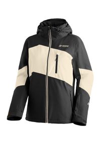 Skijacke Maier Sports "Amiata W", Damen, Gr. 40, schwarz-wei&szlig; (hellbeige), 100% Polyester, Jacken Skijacke, Damen Winterjacke wasserdicht u. atmungsaktiv