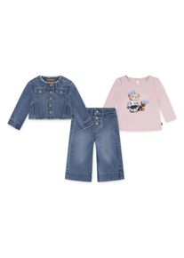 Shirt, Hose & J&auml;ckchen LEVI'S KIDS "LVG JACKET TEE,WIDE JEANS", M&auml;dchen, Gr. 24M (92), rosa (crystal rose), Denim/Jeans, Obermaterial: 64% Baumwolle, 26% Polyester, 8% Viskose, 2% Elasthan. T-Shirt: 60% Baumwolle, 40% Polyester, KOB Set-Artikel Shirt Hose & J&auml;ckchen, Trend Denim, for Girls