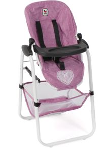 Bayer Chic 2000 Puppenhochstuhl CHIC2000 "Konfetti", rosa (jeans pink), Puppenm&ouml;bel, KinderB:35cm H:73cm T:35cm, Stahl, Puppenhochstuhl, mit abnehmbarem Tablett, B:35cm H:73cm T:35cm