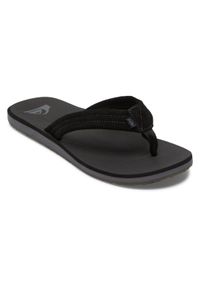 Sandale Quiksilver "Carver Suede Core", Herren, Gr. 14(47), schwarz (schwarz 1), Obermaterial: Leder / Au&szlig;ensohle: Synthetischer Gummi., Schuhe Sandale