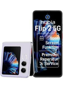 NUBIA Smartphone "Flip 2", Energieeffizienz: C, lila (lila lila), 256 GB, Mobiltelefone, Smartphone