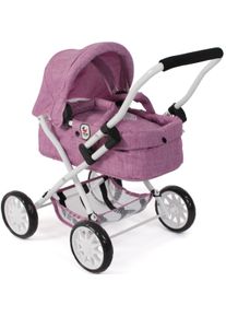 Bayer Chic 2000 Puppenwagen CHIC2000 "Smarty, Mini-Kuschelwagen", rosa (jeans pink), Puppenwagen, KinderB:56cm H:56cm T:56cm, Kunststoff, Metall, Stoff, Puppenwagen, mit herausnehmbarer Tragetasche, B:56cm H:56cm T:56cm