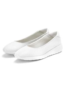 Ballerina Lascana "Freizeitschuh, Slipper, Halbschuh, Slip-On-Sneaker", M&auml;dchen, Gr. 43, wei&szlig;, Obermaterial: 100% Textilmaterial. Decksohle: 100% Textilmaterial. Futter: 100% Textilmaterial. Laufsohle: 100% Synthetik, unifarben, Schuhe Ballerina, zum Reinschl&uuml;pfen, leichte Mesh-Optik VEGAN, Topseller