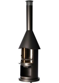 Holzkohlegrill Buschbeck "Edelstahlgrill Auckland, dunkelgrau", grau (dunkelgrau), B:65cm H:230cm T:65cm, Grills, Holzkohlegrill, Edles Design, Premium-Produkt mit Senotherm-Lackierung, &Oslash;65 x H 230 cm