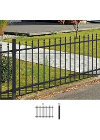 Metallzaun Alberts "Chaussee", schwarz, H:100cm, Aluminium, Zaunelemente, Metallzaun, H&ouml;he: 100 und 120 cm, Gesamtl&auml;nge: 10 m, zum Einbetonieren