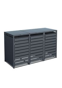 M&uuml;lltonnenbox WESTMANN "Kubus", grau (anthrazit), B:200cm H:116cm T:80cm, Stahl, Aufbewahrungsboxen, M&uuml;lltonnenbox, Platz f&uuml;r 3x240 L M&uuml;lltonnen