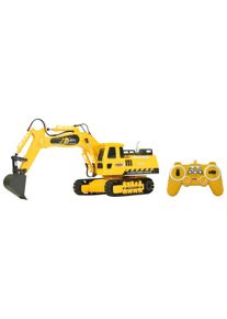 RC-Bagger Jamara "J-Matic", gelb, Fernlenkfahrzeuge, KinderB:45cm H:26cm T:15cm, Kunststoff, RC-Bagger, mit Motorsound, B:45cm H:26cm T:15cm