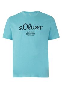 Duże Rozmiary - s.Oliver - T-shirt z bawełny z nadrukiem z przodu - 3XL
