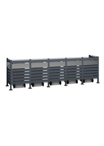 M&uuml;lltonnenbox WESTMANN "Planum", grau (anthrazit), B:90cm H:120cm T:410cm, Stahl, Aufbewahrungsboxen, M&uuml;lltonnenbox, Platz f&uuml;r 5 M&uuml;lltonnen je 240 L