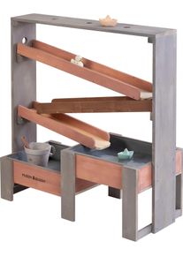Wasserbahn Muddy Buddy "Aqua Tower", rosa (warmgrau, puderrosa), Wasserbahnen, Kinder, B/H/L: 44cm x 105cm x 100cm, Holz, Wasserbahn, inkl 2 gro&szlig;er Auffangbecken, warmgrau-puderrosa, B:44cm H:105cm L:100cm