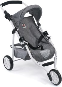 Bayer Chic 2000 Puppenbuggy CHIC2000 "Jogging-Buggy Lola", grau (jeans grau), Puppenwagen, KinderB:33cm H:57cm T:70cm, Kunststoff, Metall, Stoff, Puppenbuggy, mit klappbarem Verdeck, B:33cm H:57cm T:70cm
