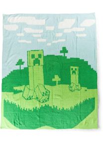 Kinderdecke Minecraft "Minecraft Creeper", gr&uuml;n, B:127cm L:152cm, Polyester, Wohndecken, Kinderdecke, flauschige Kuscheldecke - 127 x 152 cm Flauschig gestrickt