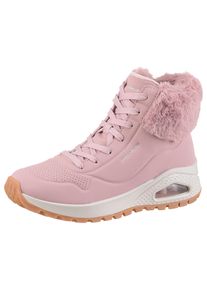 Schn&uuml;rboots Skechers "UNO RUGGED - FALL AIR", Damen, Gr. 40, rosa, Lederimitat, Textil, unifarben, Schuhe Schn&uuml;rboots, Winterboots mit Air-Cooled Memory Foam Komfort-Innensohle