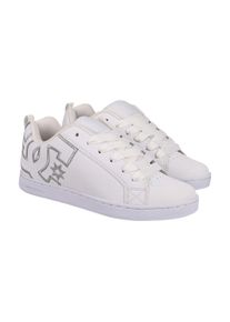 Sneaker DC Shoes "Court Graffik", Damen, Gr. 7,5(38,5), bunt (wei&szlig;, m silber), Obermaterial:55, 91% Leder, 38, 75% Synthetik, 5, 34% Microfaser;, Schuhe Sneaker