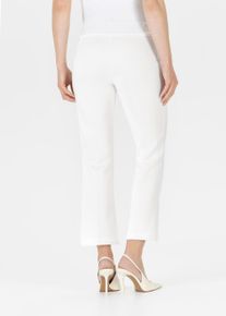 Stoffhose Stehmann, Damen, Gr. 42, N-Gr, wei&szlig; (sanftes wei&szlig;,087), Obermaterial: 100% Polyester, unifarben, regular fit 7/8-L&auml;nge, Hosen Stoffhose, Sommerhose mit G&uuml;rtelschnalle