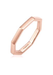 Silberring Elli "Ring Pinky Ring Achteckform Mini Ring 925 Silber" Gr. 54, rosa (rosegold), Fingerringe, Damen, 54, Silber 925 (Sterlingsilber), Silberring