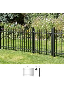 Metallzaun Alberts "Anbauset Chaussee", schwarz, H:120cm, Aluminium, Zaunelemente, Metallzaun, H&ouml;he: 100 und 120 cm, Breite: 200 cm, zum Aufschrauben