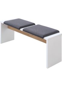 Essbank Innostyle "Memphis Sitzbank, 130x49x40cm (B/H/T)", wei&szlig; (wie&szlig;, wei&szlig;), B:130cm H:49cm T:40cm, Holzwerkstoff, Polyester, Sitzb&auml;nke, Essbank, 2 Klemmkissen