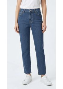 High-waist-Jeans Pepe Jeans "TAPERED JEANS HW", Damen, Gr. 28, L&auml;nge 30, blau (mid blau), Denim/Jeans, Obermaterial: 99% Baumwolle, 1% Elasthan, gerade, unten schmal lang, Jeans High-waist-Jeans