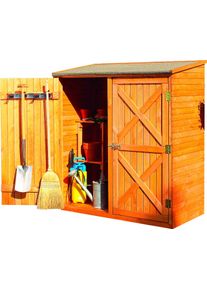 Garten-Ger&auml;teschrank Promadino "Pforzheim", braun (honigbraun), Holzwerkstoff, Ger&auml;teh&auml;user, Garten-Ger&auml;teschrank