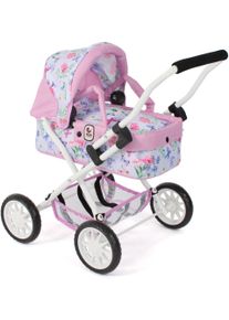 Bayer Chic 2000 Puppenwagen CHIC2000 "Smarty, Mini-Kuschelwagen", bunt (flowers), Puppenwagen, KinderB:56cm H:56cm T:56cm, Kunststoff, Metall, Stoff, Puppenwagen, mit herausnehmbarer Tragetasche, B:56cm H:56cm T:56cm