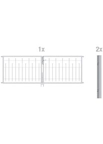 Zaundoppelt&uuml;r Alberts "Madrid", silber (silberfarben), B:300cm H:80cm, Stahl, Tore, Zaundoppelt&uuml;r, Breite: 300cm, in verschiedenen H&ouml;hen