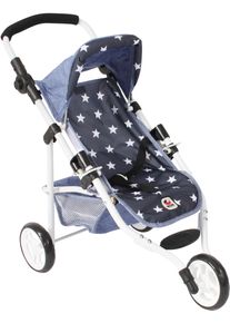 Bayer Chic 2000 Puppenbuggy CHIC2000 "Jogging-Buggy Lola", blau (sternchen blau), Puppenwagen, KinderB:33cm H:57cm T:70cm, Kunststoff, Metall, Stoff, Puppenbuggy, mit klappbarem Verdeck, B:33cm H:57cm T:70cm