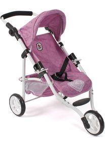Bayer Chic 2000 Puppenbuggy CHIC2000 "Jogging-Buggy Lola", rosa (jeans pink), Puppenwagen, KinderB:33cm H:57cm T:70cm, Kunststoff, Metall, Stoff, Puppenbuggy, mit klappbarem Verdeck, B:33cm H:57cm T:70cm