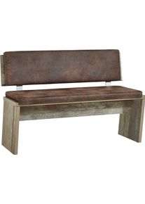Essbank Innostyle "BONANZA", braun (driftwood nachbildung, driftwood nachbildung), B:126cm H:86cm T:55cm, Holzwerkstoff, Sitzb&auml;nke, Essbank, Sitzkissen abnehmbar