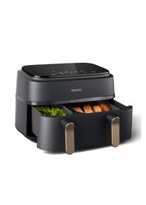 Philips Hei&szlig;luftfritteuse "Airfryer 3000 Dual Basket NA352/00, zwei K&ouml;rbe mit 9L (3L+6L)", schwarz, B:44,4cm H:31,5cm T:38,3cm, Fritteusen, RapidAir Technologie und 12 Kochfunktionen; Schwarz, Hei&szlig;luftfritteuse