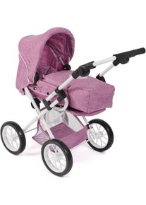 Bayer Chic 2000 Kombi-Puppenwagen CHIC2000 "Leni", rosa (jeans pink), Puppenwagen, KinderB:37cm H:68cm T:64cm, Kunststoff, Metall, Stoff, Kombi-Puppenwagen, mit herausnehmbarer Tragetasche, B:37cm H:68cm T:64cm