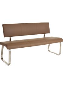 Polsterbank MCA furniture "Arco, TOPSELLER", braun (cappuccino, edelstahl geb&uuml;rstet), B:175cm H:86cm T:59cm, Sitzb&auml;nke, Polsterbank, belastbar bis 280 kg, Kunstleder, in verschiedenen Breiten