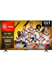 TCL Mini-LED-Fernseher "85Q6CX1", Energieeffizienz: D, schwarz, 85 &Prime;, Fernseher, 4K Multi-HDR Dolby Vision, 144Hz, ONKYO Dolby Atmos, Apple Airplay 2, Mini-LED-Fernseher