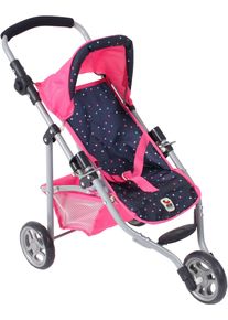 Bayer Chic 2000 Puppenbuggy CHIC2000 "Jogging-Buggy Lola", blau (konfetti pink), Puppenwagen, KinderB:33cm H:57cm T:70cm, Kunststoff, Metall, Stoff, Puppenbuggy, mit klappbarem Verdeck, B:33cm H:57cm T:70cm