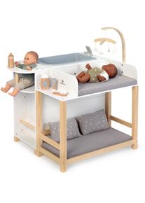 Puppen Pflegecenter Musterkind "Viola, wei&szlig;/natur/grau", wei&szlig; (wei&szlig;, natur, grau), Puppenm&ouml;bel, KinderB:70cm H:87cm T:60cm, Holz, Puppen Pflegecenter, aus Holz und Musselin-Stoff, B:70cm H:87cm T:60cm