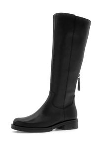 Stiefel Gabor, Damen, Gr. 38, Varioschaft, schwarz, Kalbsleder, Textil, unifarben, Schuhe Stiefel, Blockabsatz, Langschaftstiefel mit dezenten Ziern&auml;hten