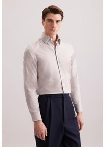 Businesshemd Seidensticker "Schwarze Rose", Herren, Gr. S (38), normale &Auml;rmell&auml;ngen, nougat, 100% Baumwolle, kariert, tailored fit, 2-Knopf-Manschette, Hemden Businesshemd, Shaped 1/1 Covered-Button-Down-Kragen Karo
