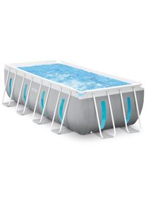 Rechteckpool Intex "PrismFrame Clearview", grau, B:200cm H:122cm L:400cm, Schwimmbecken, Rechteckpool, 400x200x122 cm
