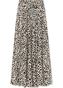 Lascana Dames Broekrok in cr&egrave;me/zwart bedrukt ,maat 34, Witt, 100% Polyester