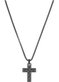 JOOP! Kette mit Anh&auml;nger JOOP "Kreuz", grau (gunfarben), Halsketten, Herren, Edelstahl, L: 60 B: 2,5mm, Kette mit Anh&auml;nger, B:2,5mm