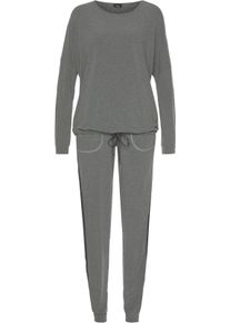Vivance Dreams Dames Pyjama in antraciet gem&ecirc;leerd ,maat 36/38, Witt, 60% Polyester, 36% Viscose, 4% Elastan