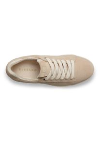 ELBSAND Dames Sneaker in beige ,maat 38, Witt, 100% Leer